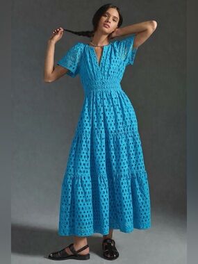 Anthropologie Somerset Embroidered Maxi Dress NEW